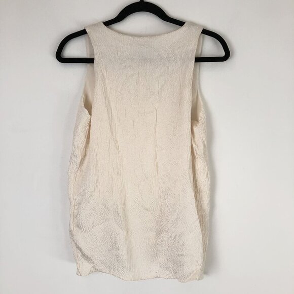 Maiyet Ivory Textured Silk Sleeveless Blouse Top Size 36 Lagenlook - Picture 3 of 6